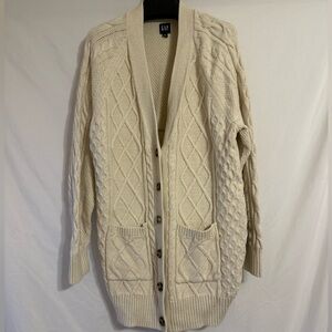 Gap Cream Cable Knit Cardigan